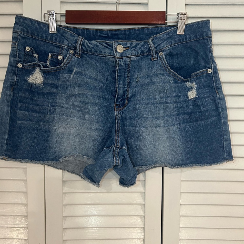 Distressed Denim Shorts
